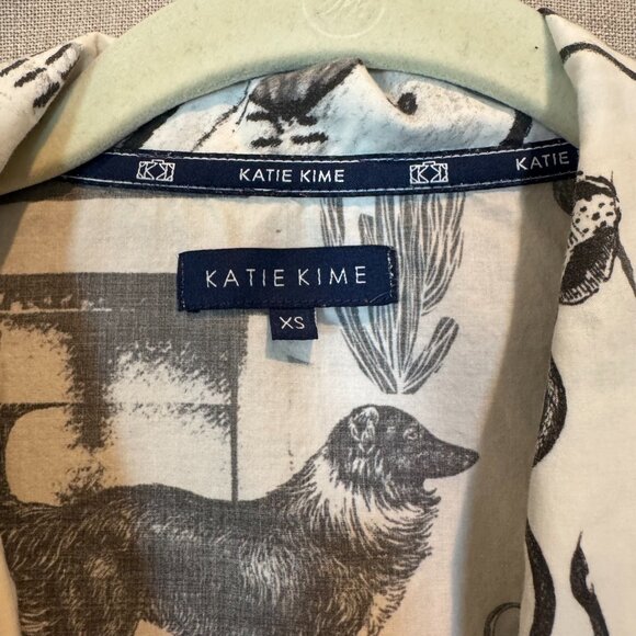 Katie Kime Western Toile Marfa Pajama Top Women’s XS Cowboy Desert Cactus Cotton - Picture 5 of 6